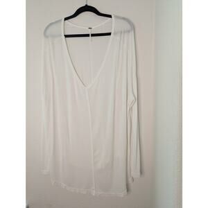 Free People Boho Oversized Long Sleeve Ribbed Tee Sz L